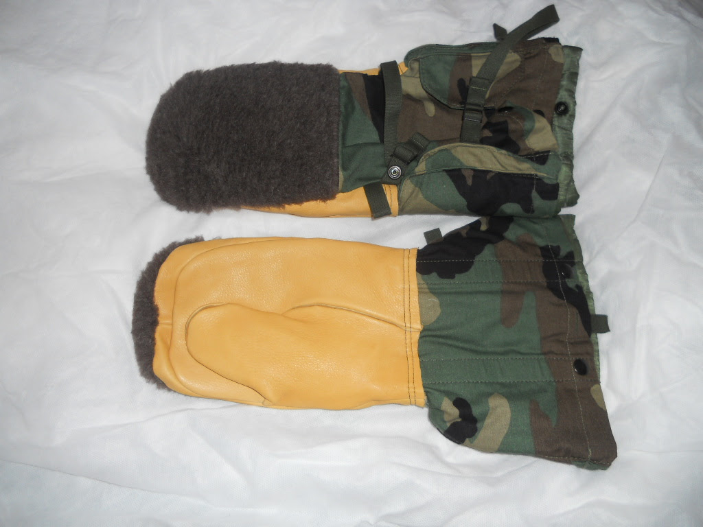 US Military Woodland Camouflage Arctic Mittens with Liners LARGE 