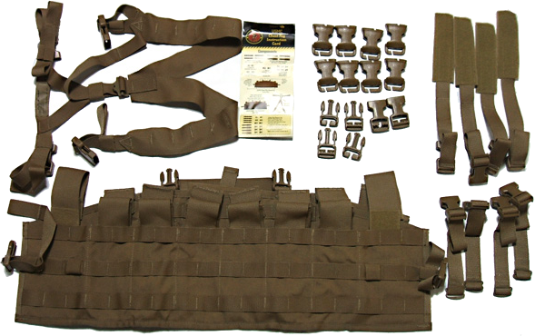 US Military USMC TAP Chest Rig Component Harness Suspenders Coyote Brown EXC 