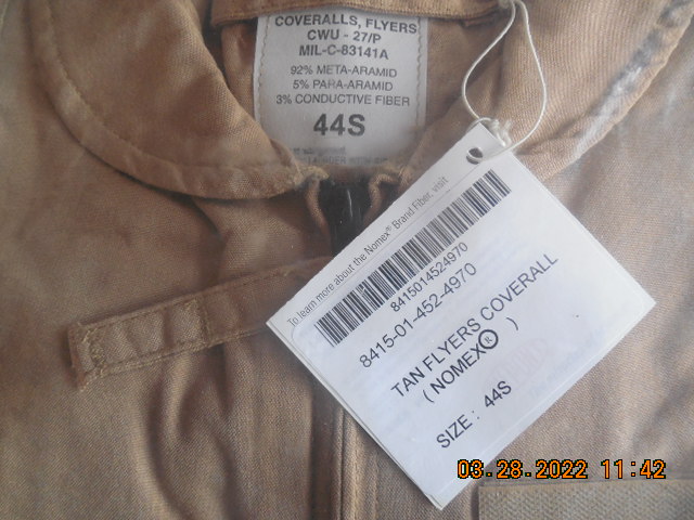 New With Tags, Flyers Coveralls Aramid Flight Suit CWU-27/P Sage 