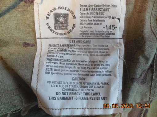 Genuine US Military Brand New w Tags, Multi-Cam Army Combat Uniform SET Large Regular. - Image 5
